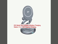 Qi2 Metal Fast Foldable Wireless Charging Station 3 w 1 360 stopniach
